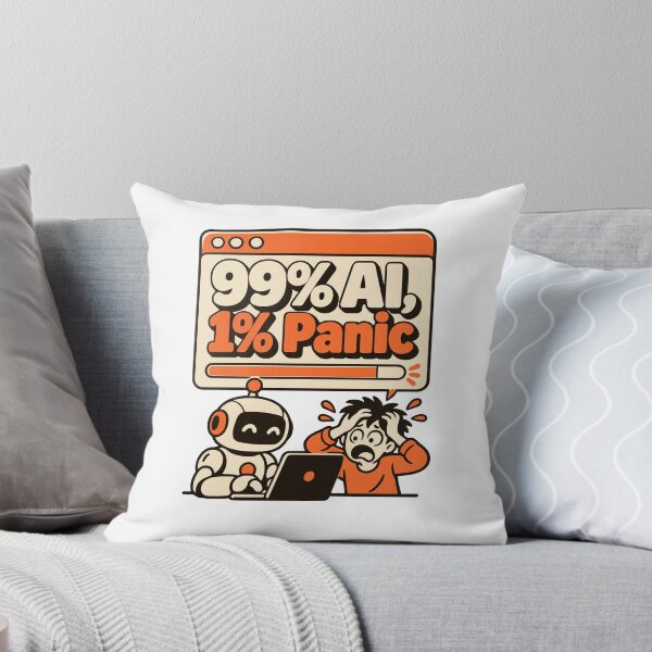 Item preview, 99% AI, 1% Panic — AI Creator Humor designed and sold by ThreadQuirk.