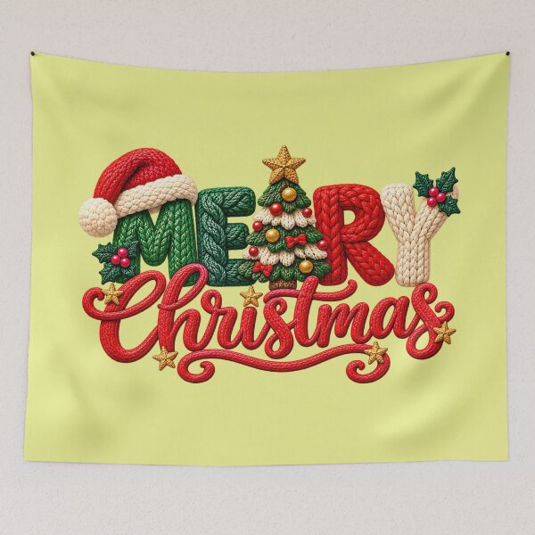 Item preview, Merry Christmas Knitted Design designed and sold by PrintandJoy.