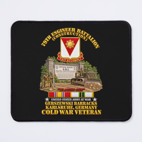 Item preview, 79th Engineer Bn - Blazing Sun - Gerzewski Barracks - Karlsruhe, GE w COLD SVC - with Gate Scene - 3D - Transparent designed and sold by Military Insignia Products.