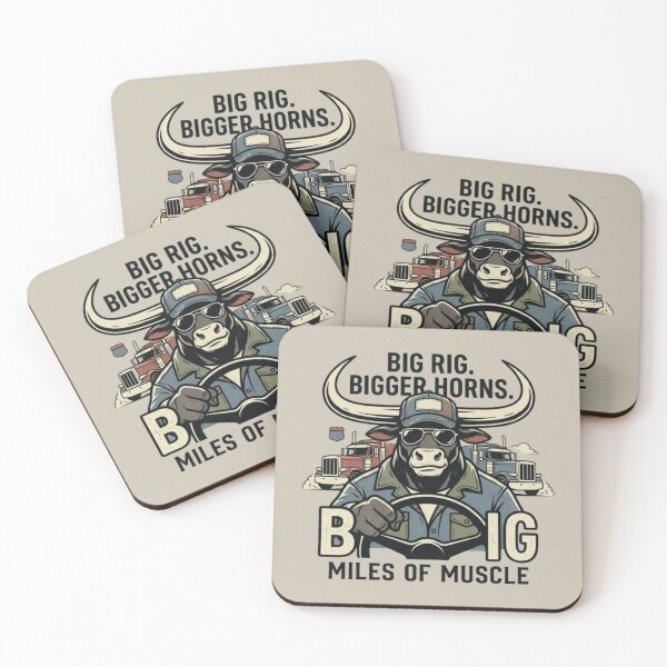 Item preview, Big Rig Bigger Horns - Bull Trucker & Semi Truck Art designed and sold by Dogandesighn.