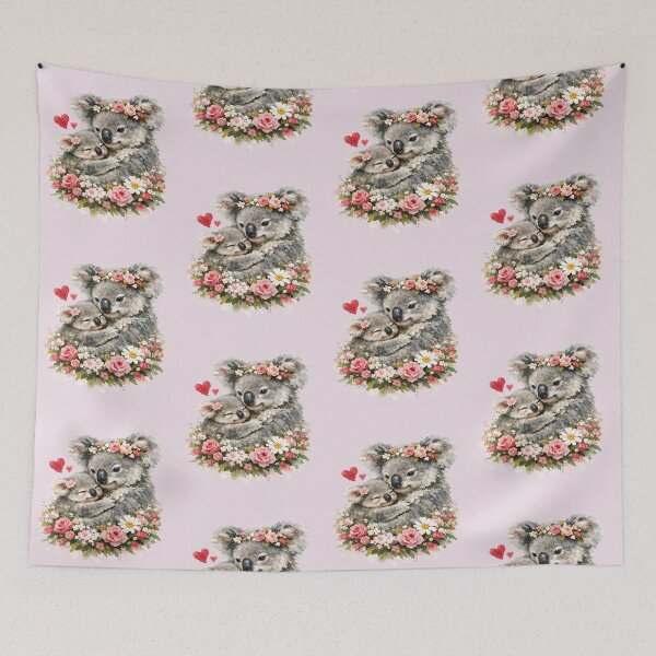 Item preview, Cute Koala Mama Joey Floral Hearts designed and sold by the artedivino.