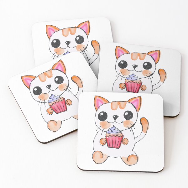 Item preview, Kawaii Kitty Cat with Cupcake designed and sold by Katy Fryd.