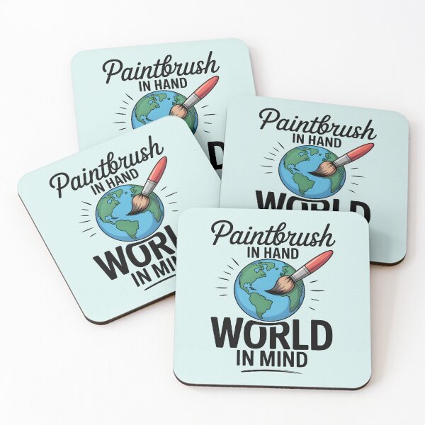 Item preview, Paintbrush in Hand, World in Mind – Inspirational Artist and Creative Design designed and sold by Jollys-ArtShop.