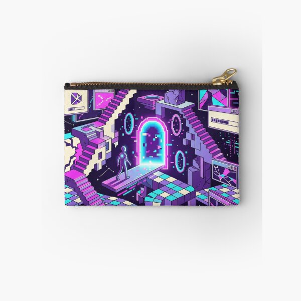 Item preview, Room Loading – Surreal Vaporwave Pixel Art, Neon Cyberpunk Dreamscape & Retro Gaming Room Decor designed and sold by BIZARRE PRINTS.