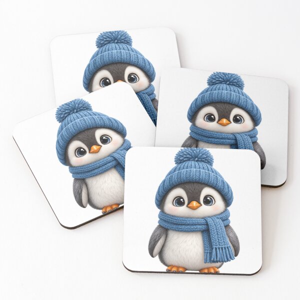Item preview, Cute Penguin in Blue Winter Hat and Scarf – Kawaii Art designed and sold by Vayro cartoons.