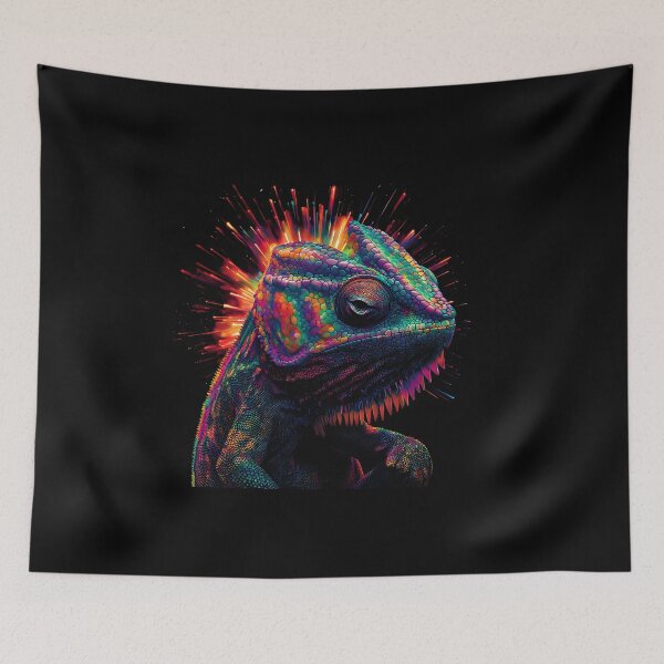Item preview, Colorful Chameleon, 3d Render, Deep Black And designed and sold by Checho30.