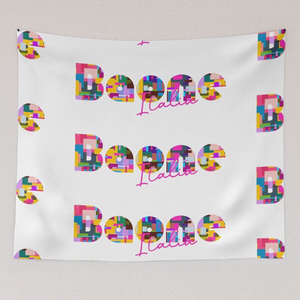 Item preview, Baone, Padova, Italy, Italia, colorful typography design for travellers designed and sold by Wanderful-roads.
