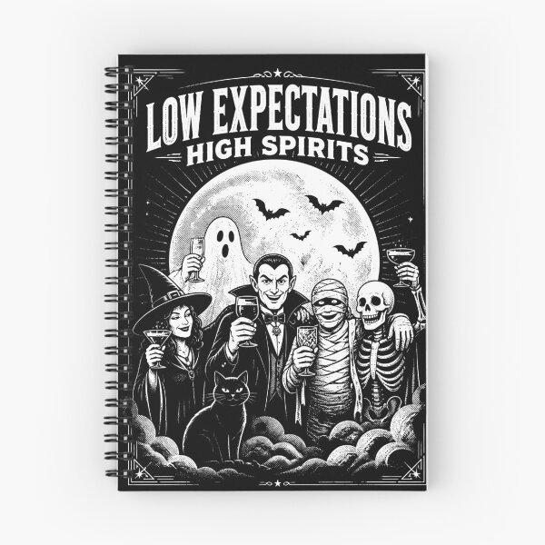 Item preview, Low Expectations High Spirits Dracula Mummy Halloween designed and sold by MagicTheDog.