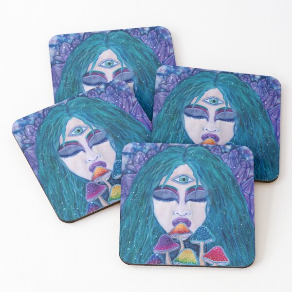 Item preview, Cosmic Shamaness Third Eye Psychedelic Mushrooms designed and sold by Pyotreset.