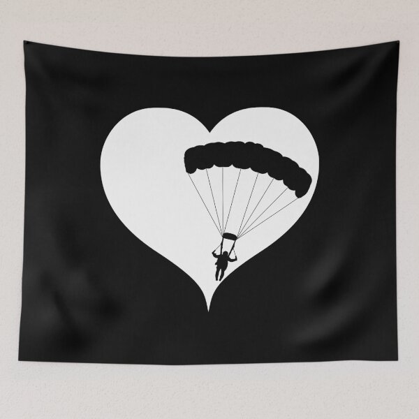 Item preview, Heart parachute skydive designed and sold by RetroFuchs.