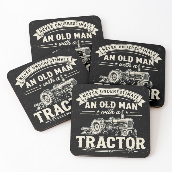 Item preview, Never Underestimate An Old Man With A Tractor, Funny Farmer designed and sold by Dabbing Turtle Designs.