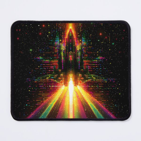 Item preview, Pixel Spaceship Galaxy, 3d Render, Vibrant Rainbow Spectrum designed and sold by Checho30.