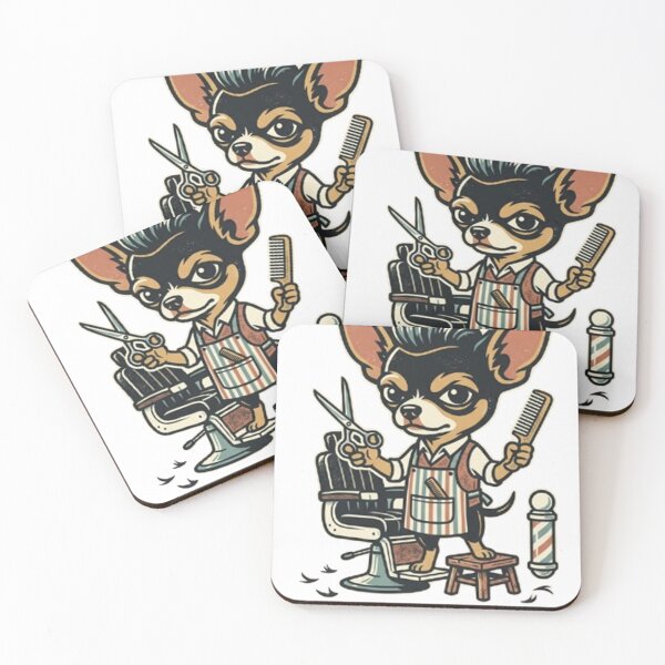 Item preview, The Little Barber - Chihuahua Barber Fresh Cut Big Attitude Art designed and sold by Dogandesighn.