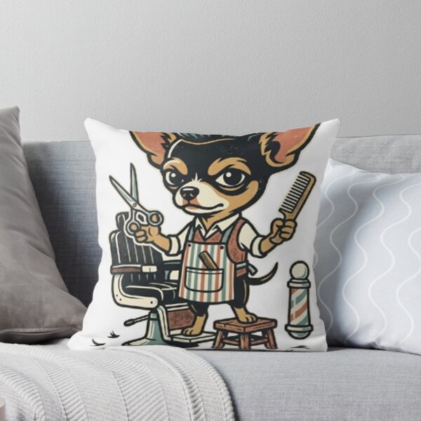 Item preview, The Little Barber - Chihuahua Barber Fresh Cut Big Attitude Art designed and sold by Dogandesighn.