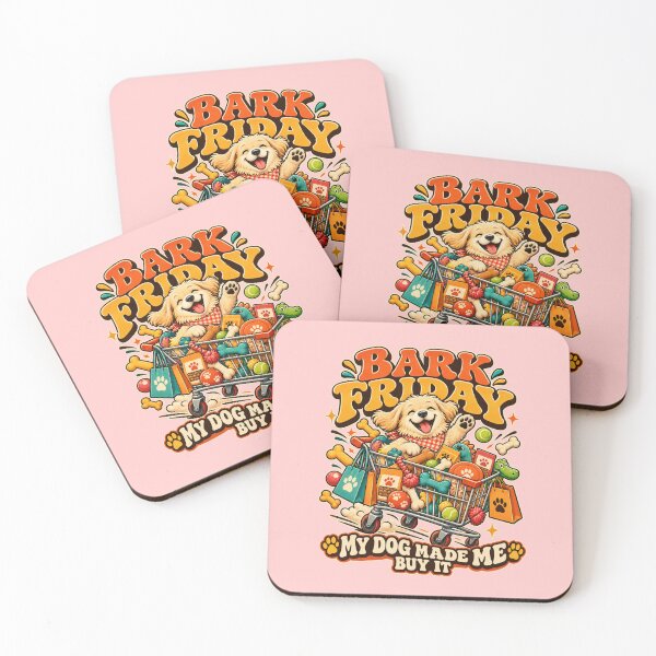 Item preview, Bark Friday My Dog Made Me Buy It Funny Dog Mom Shopping Retro Cartoon Holiday Design designed and sold by Im-Ara.