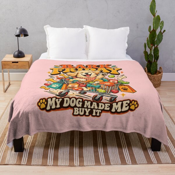 Item preview, Bark Friday My Dog Made Me Buy It Funny Dog Mom Shopping Retro Cartoon Holiday Design designed and sold by Im-Ara.