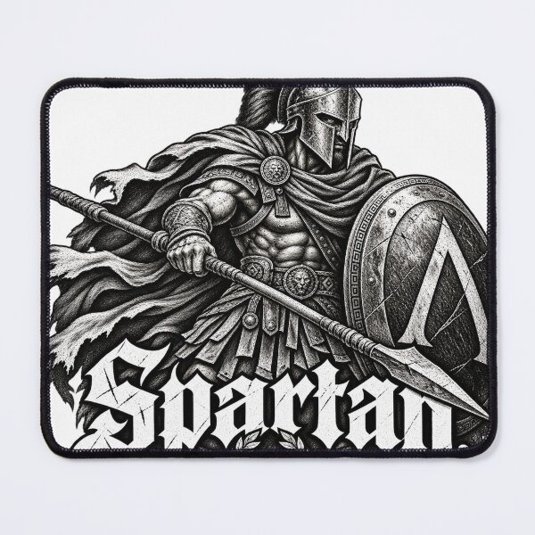Item preview, Spartan Warrior Woodcut Shield Grimdark Design designed and sold by SunnyDesign82.