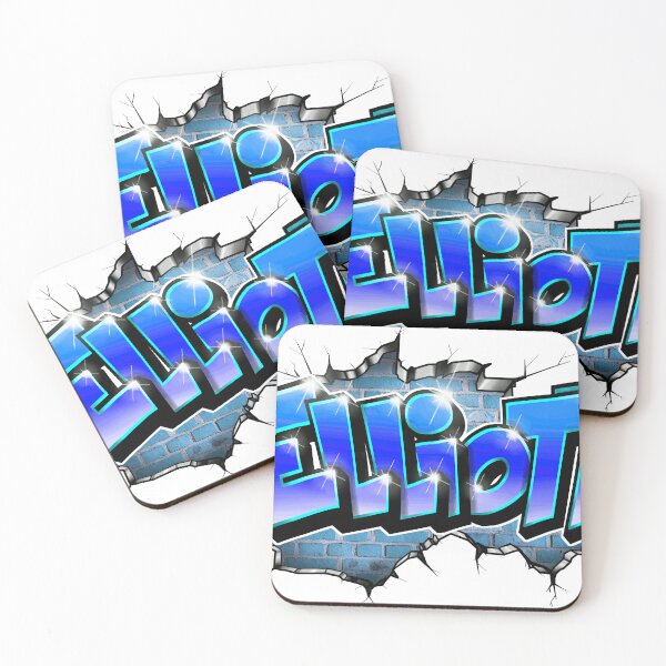 Item preview, ELLIOTT Graffiti Name Cyan blue - Personalised Custom Gift designed and sold by BlachGallery.