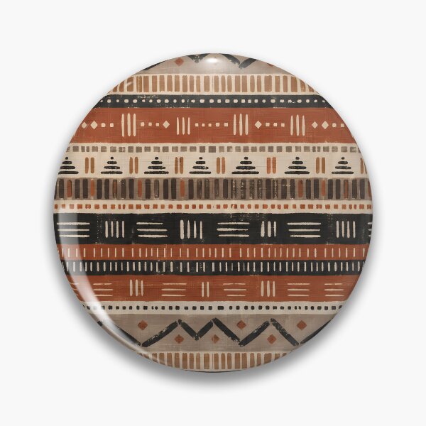Item preview, Terracotta Mudcloth Inspired Geometric Stripe Pattern designed and sold by Apex Designs.
