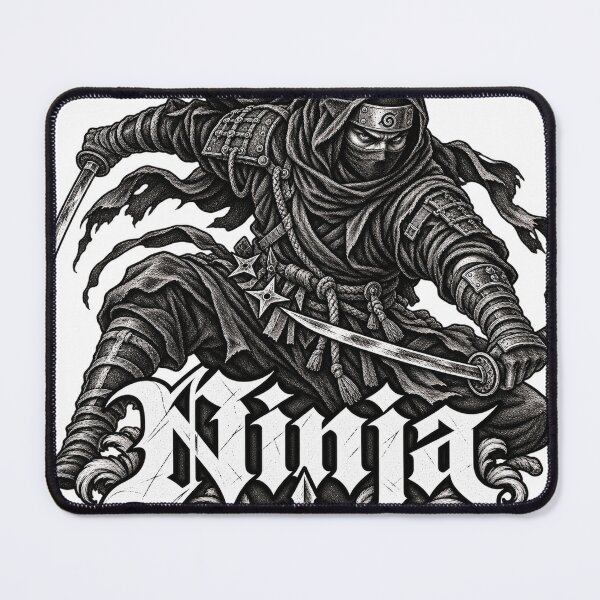 Item preview, Ninja Warrior Woodcut Shadow Grimdark Design designed and sold by SunnyDesign82.