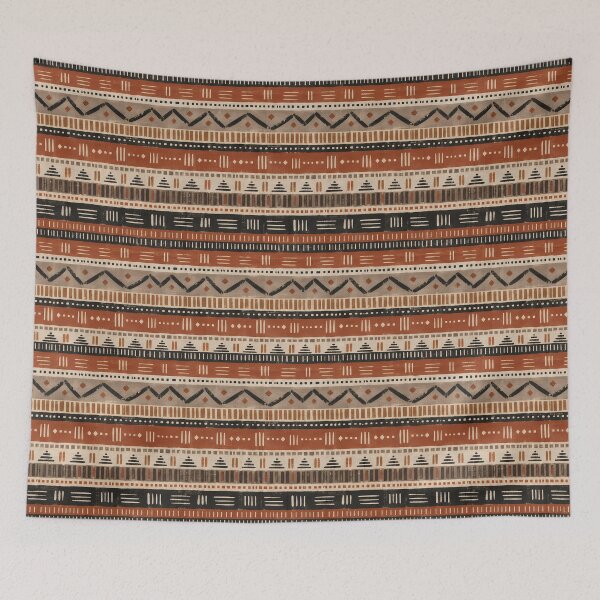 Item preview, Terracotta Mudcloth Inspired Geometric Stripe Pattern designed and sold by Apex Designs.