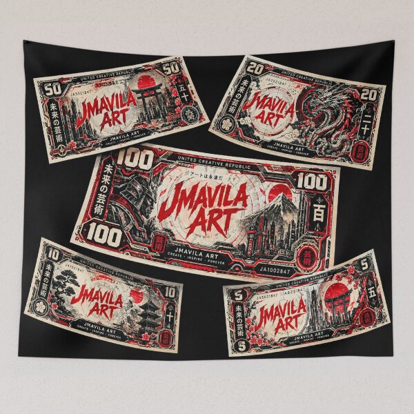 Item preview, JMAVILA ART – Cyberpunk Japanese Banknotes: The Currency of Creativity designed and sold by JMAVILA ART.