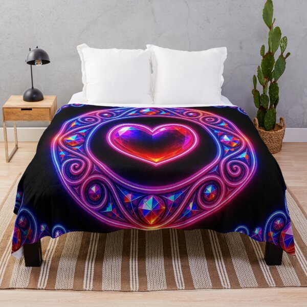 Item preview, Neon Cyber Baroque Heart - Psychedelic Prismatic Stained Glass Art designed and sold by Breezes-of-Ida.