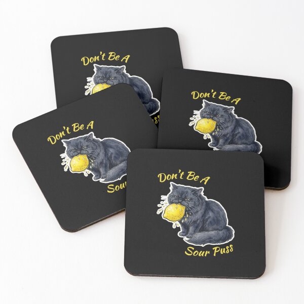 Item preview, Don't Be A Sour Puss Black Cat designed and sold by Sunbeams & Tails.