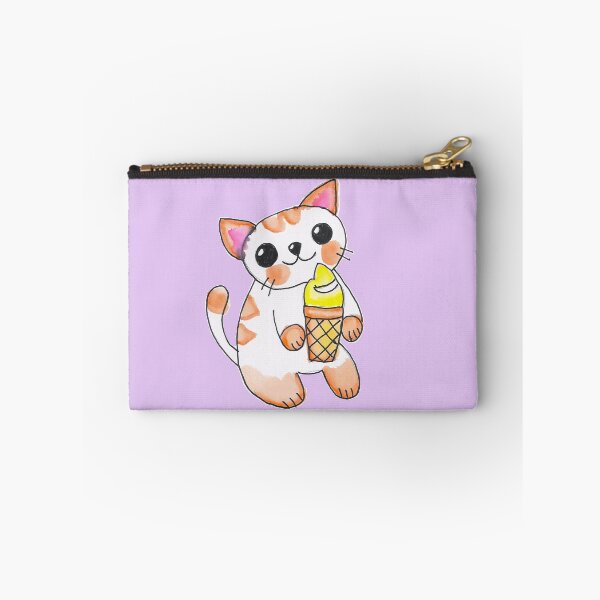 Item preview, Kawaii Kitty Cat with an Ice Cream designed and sold by Katy Fryd.