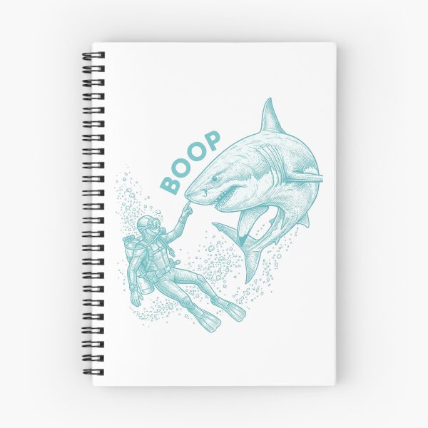 Item preview, Boop the Shark Scuba Diver Humor, Funny Great White Shark Ocean Illustration designed and sold by raedattia.