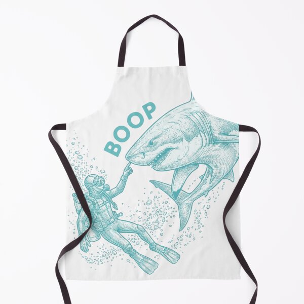 Item preview, Boop the Shark Scuba Diver Humor, Funny Great White Shark Ocean Illustration designed and sold by raedattia.