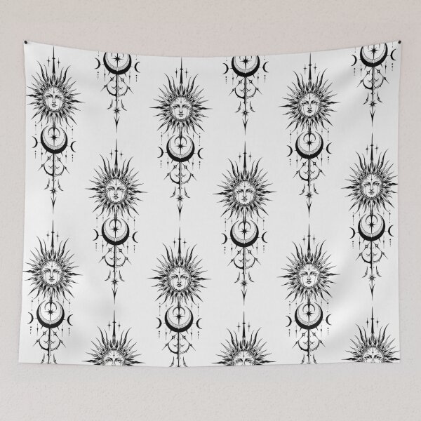 Item preview, Gothic Sun Face Celestial Sigil designed and sold by MORIANO TATTOOS.