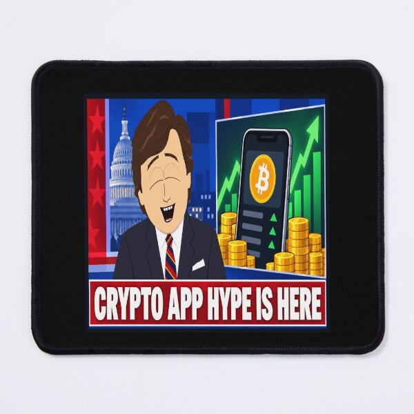 Item preview, Crypto App Hype Breaking News Bitcoin Cartoon designed and sold by POD DYNASTY | Original Print On Demand T-Shirt Graphics.
