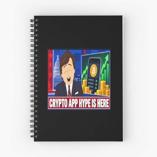 Item preview, Crypto App Hype Breaking News Bitcoin Cartoon designed and sold by POD DYNASTY | Original Print On Demand T-Shirt Graphics.