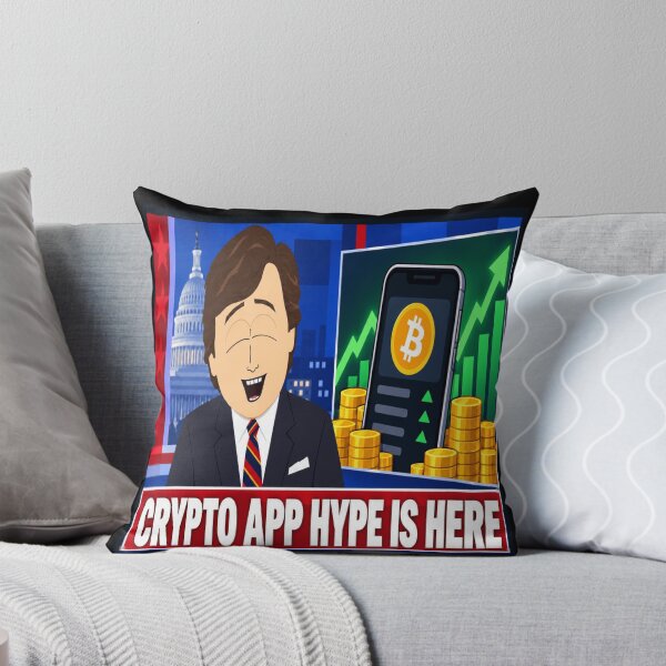 Item preview, Crypto App Hype Breaking News Bitcoin Cartoon designed and sold by POD DYNASTY | Original Print On Demand T-Shirt Graphics.