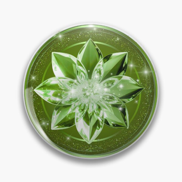 Item preview, 3D Emerald Green Crystal Lotus & Glitter Frame designed and sold by MinimalAurashop.