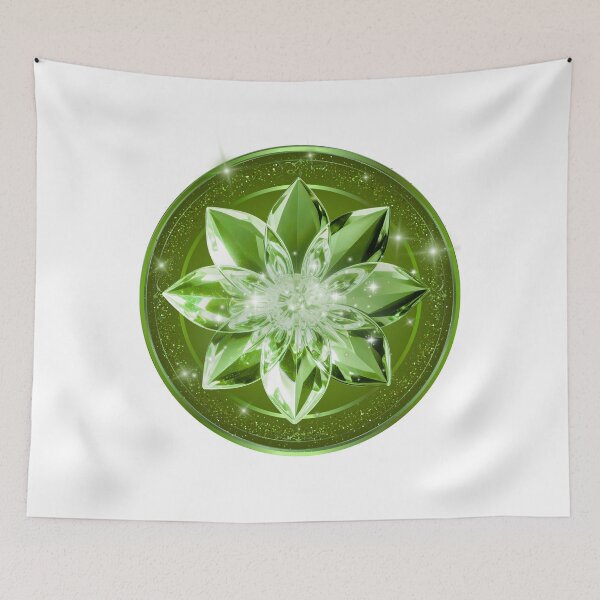 Item preview, 3D Emerald Green Crystal Lotus & Glitter Frame designed and sold by MinimalAurashop.