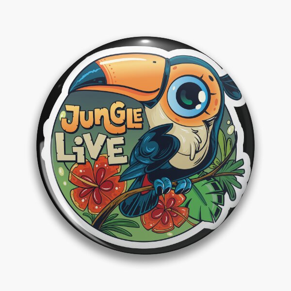 Item preview, Cute Toucan Bird - Jungle Live Tropical Badge designed and sold by SEW WHAT.