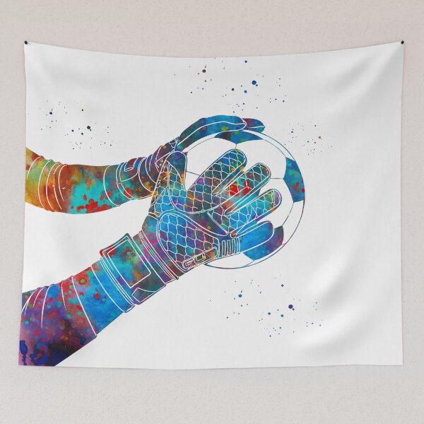 Item preview, Soccer Goalie Gloves Watercolor Art designed and sold by Liededrom..