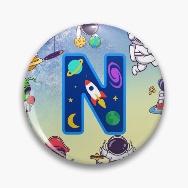 Item preview, Letter N Space Monogram — Astronaut Initial Kids Wall Art designed and sold by BoldcreationsM.