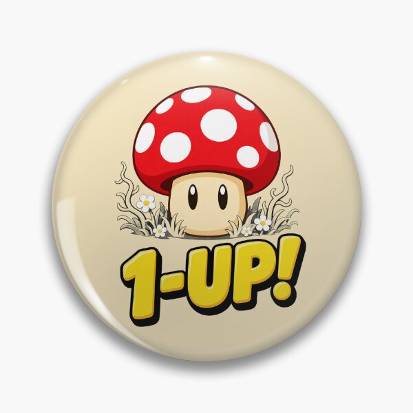 Item preview, Retro Power Mushroom 1-UP Gaming Icon designed and sold by rowanwrigh.