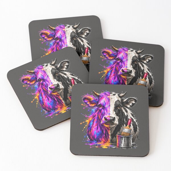 Item preview, Colorful Cow – Paint Splatter Farm Art designed and sold by Ania & Maxiu.