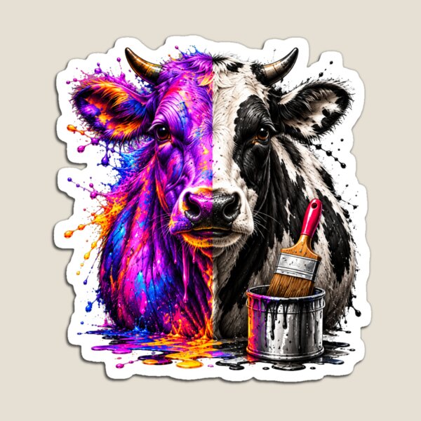 Item preview, Colorful Cow – Paint Splatter Farm Art designed and sold by Ania & Maxiu.