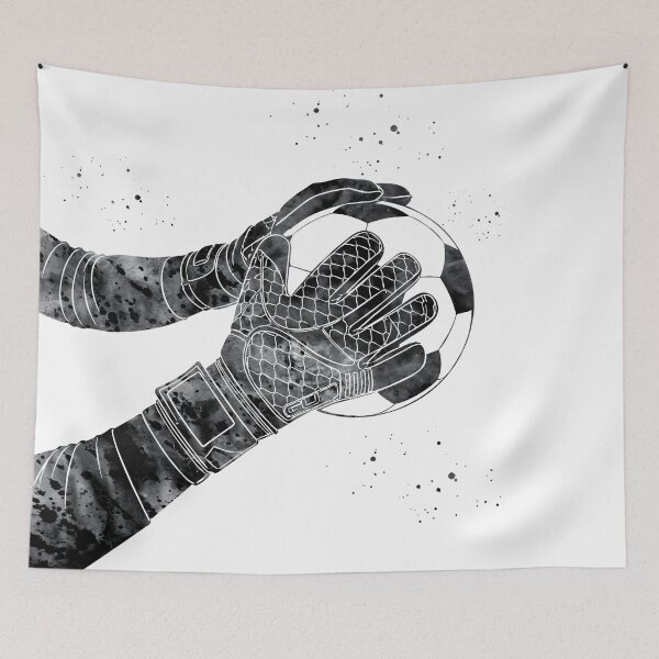 Item preview, Soccer Goalie Gloves Watercolor Art designed and sold by Liededrom..