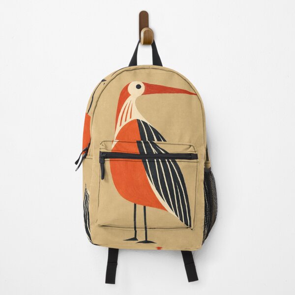 Item preview, Rust and Charcoal Bird – Mid Century Modern Bird Art designed and sold by Filora Atelier | Bird Art.