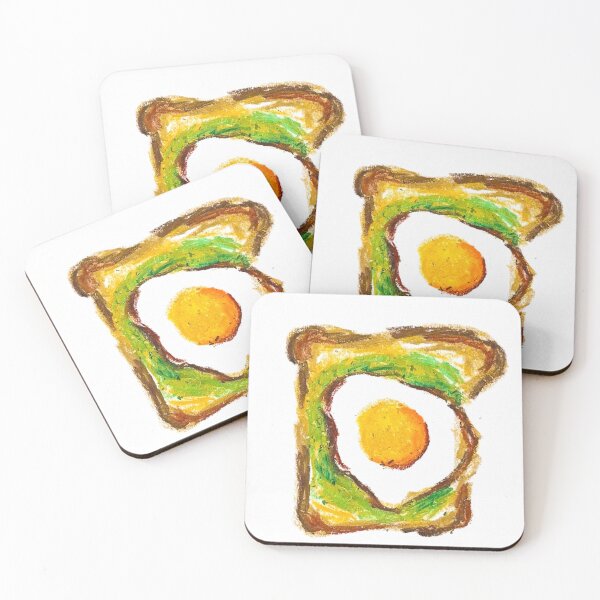 Item preview, 007 - avocado toast (oil pastel drawing) designed and sold by HeiiStudio.