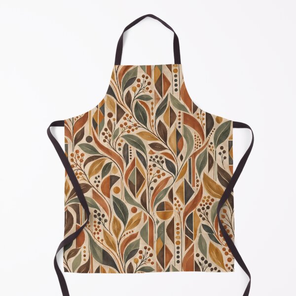 Item preview, Earthy Retro Botanical Leaves Abstract Geometric Pattern designed and sold by Apex Designs.