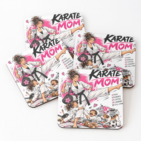Item preview, Karate Mom – Kids, Coffee, Chaos & Black Belt Power designed and sold by AndrewYoko.