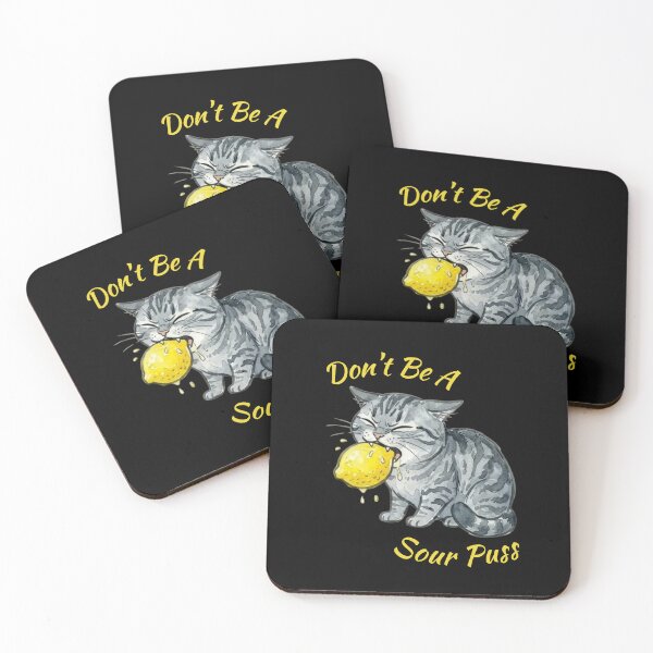 Item preview, Don't Be A Sour Puss Gray Tabby  designed and sold by Sunbeams & Tails.
