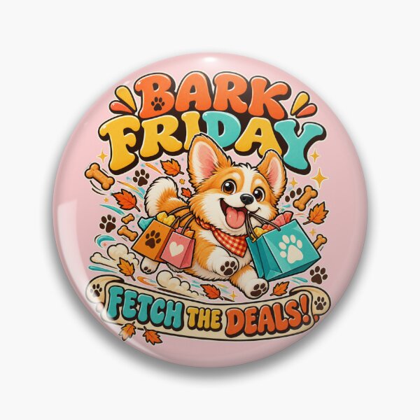 Item preview, Bark Friday Fetch The Deals Funny Corgi Shopping Kawaii Dog Lover Holiday Design designed and sold by Im-Ara.
